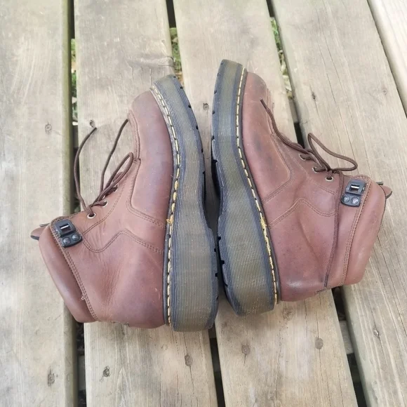 Dr‎ Martens Vintage MIE 8595 Platform Lace-up Brown Leather Work Boots 9